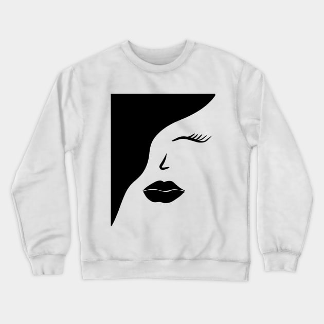 black and white half beauty face Crewneck Sweatshirt by Spinkly